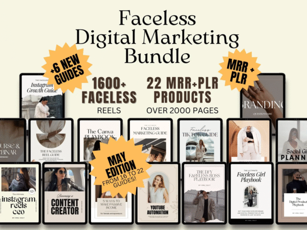 22 Faceless Digital Marketing Products & Templates