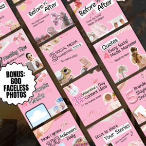 Instagram Growth Pack – 100 Pink Aesthetic Carousel Template