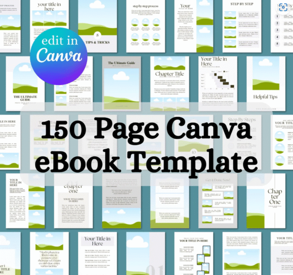 150 Canva eBook Templates | Course Workbook & Guide to Creating eBooks