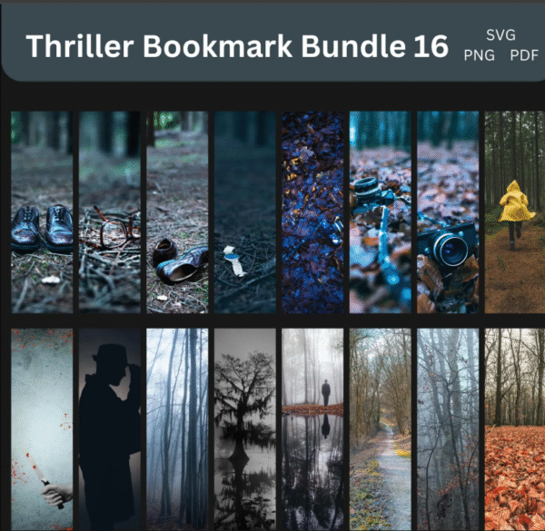 Thriller & Horror Bookmarks | Crime Bookmark Bundle, Instant Digital Download